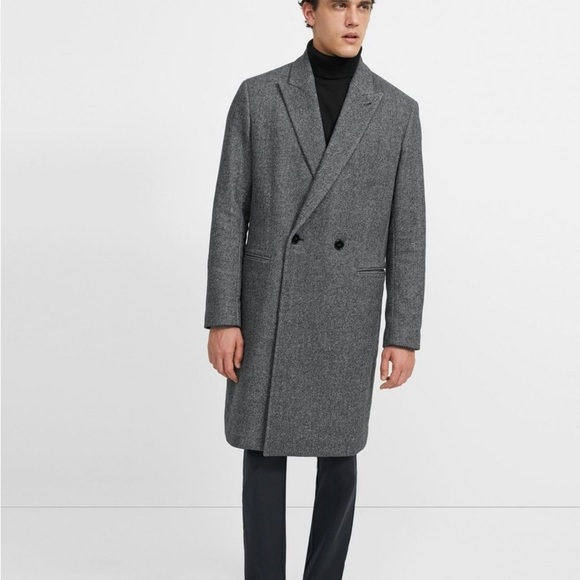 NWT 100% Wool THEORY Kensington Charcoal Pea Coat. Size Large. $895 at Nordstrom - Picture 2 of 8